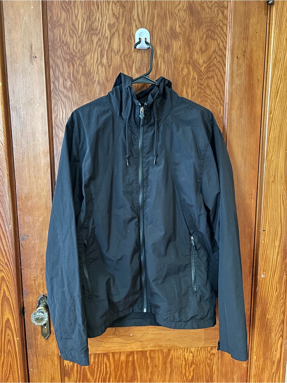 Marc Anthony Black Hooded Windbreaker Jacket